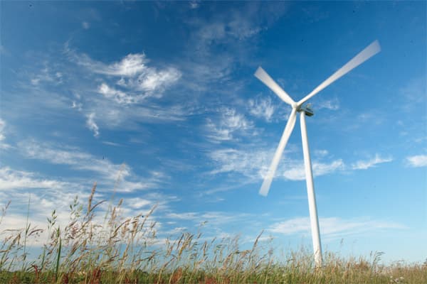 Typical three-bladed wind turbine